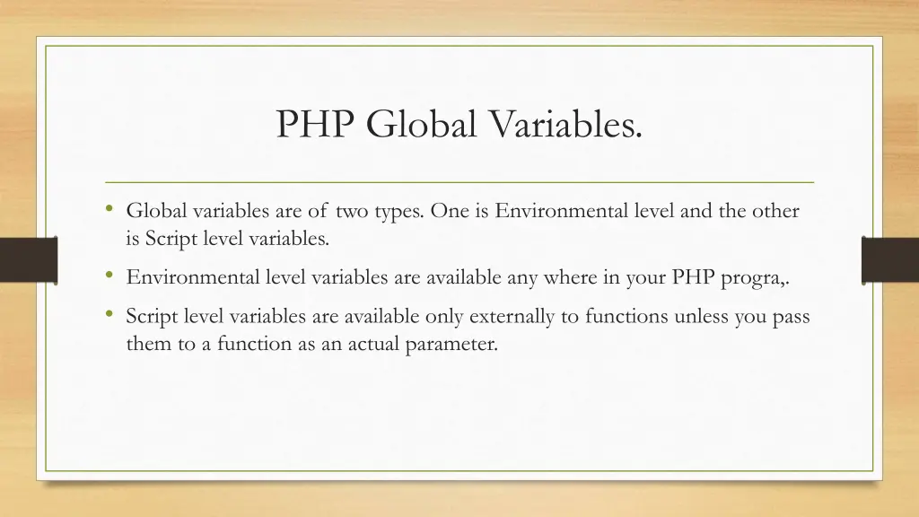 php global variables