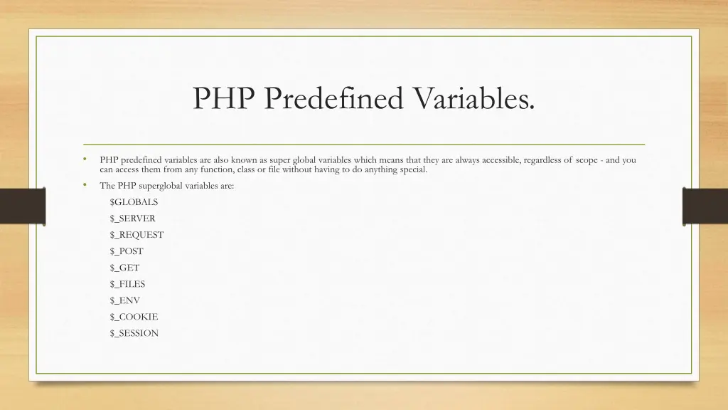 php predefined variables