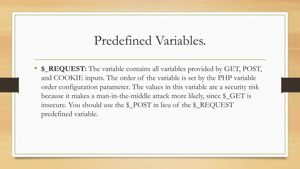 predefined variables 2