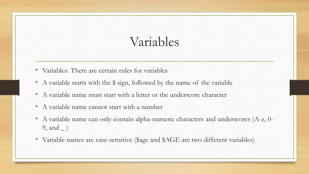 variables