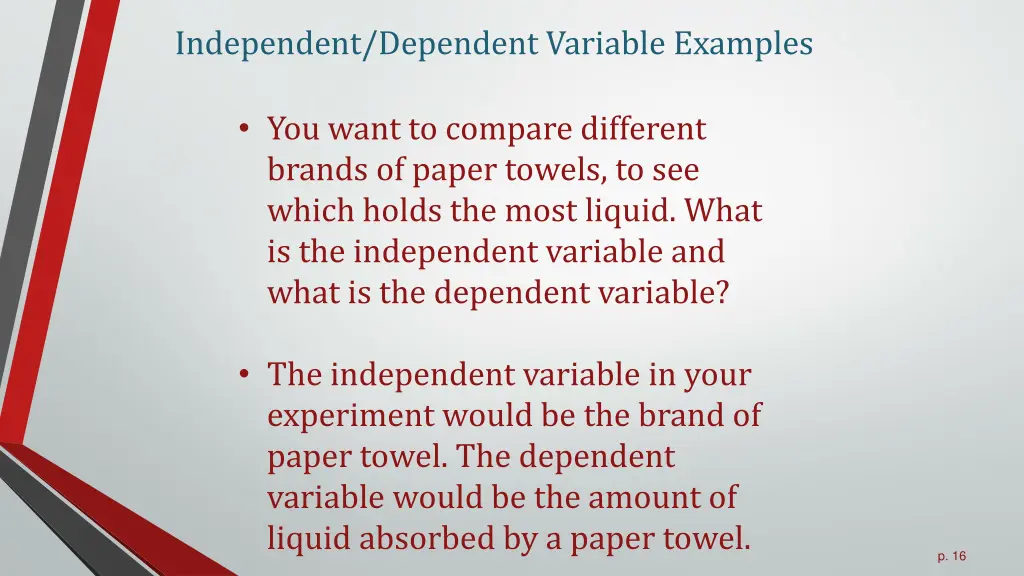 independent dependent variable examples 2