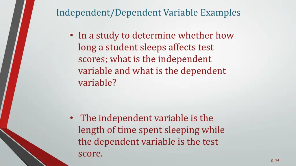 independent dependent variable examples