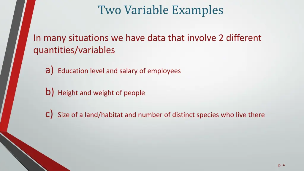 two variable examples