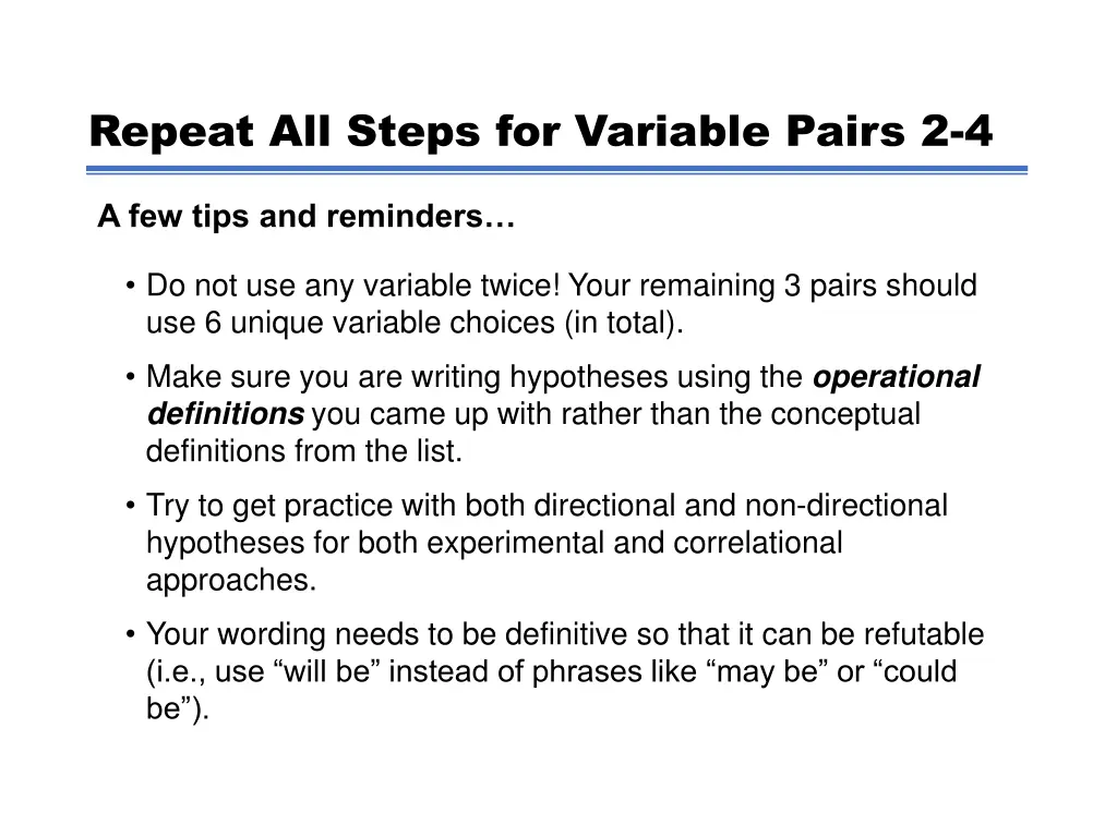 repeat all steps for variable pairs 2 4