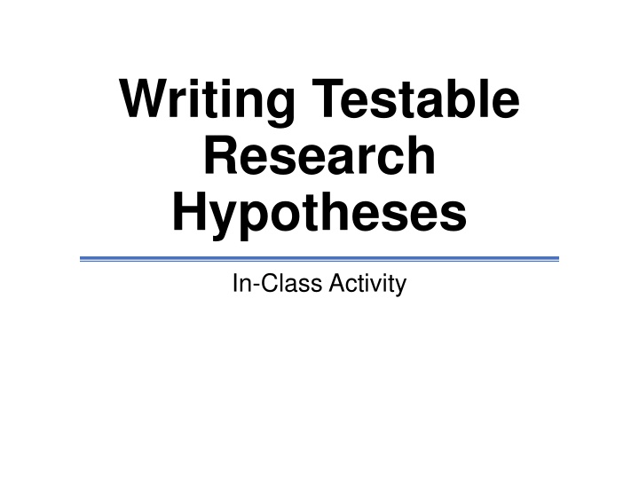 writing testable research hypotheses