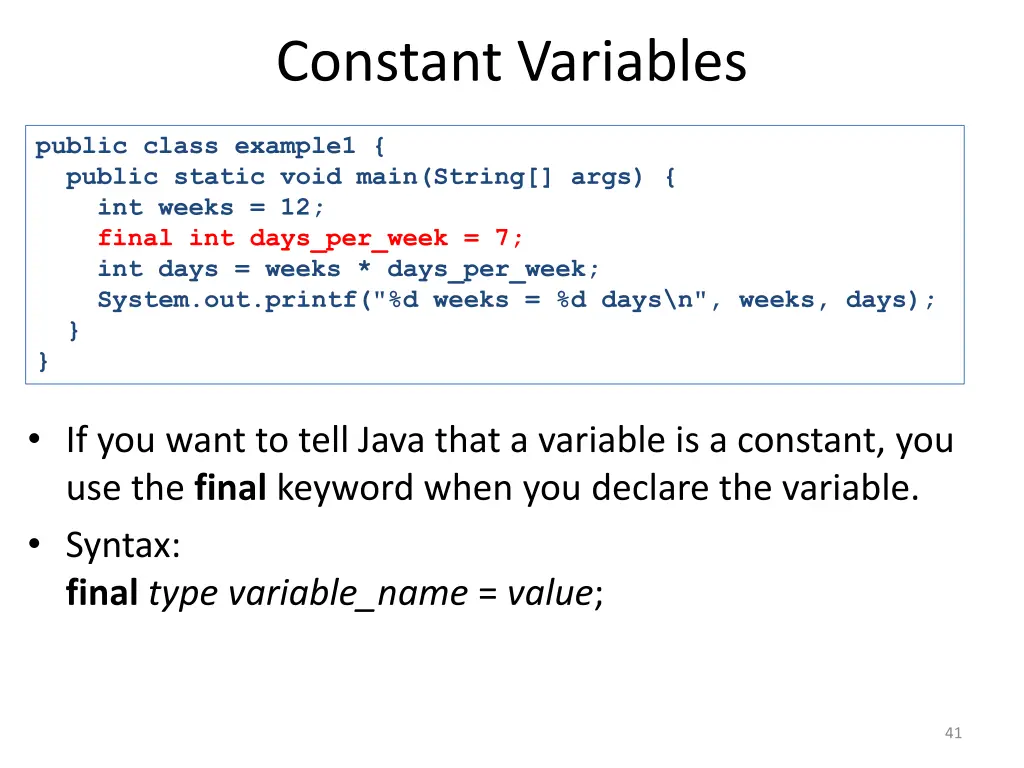 constant variables 1