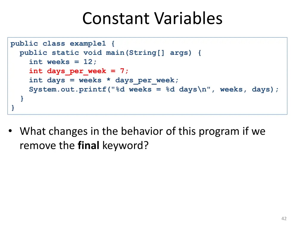 constant variables 2