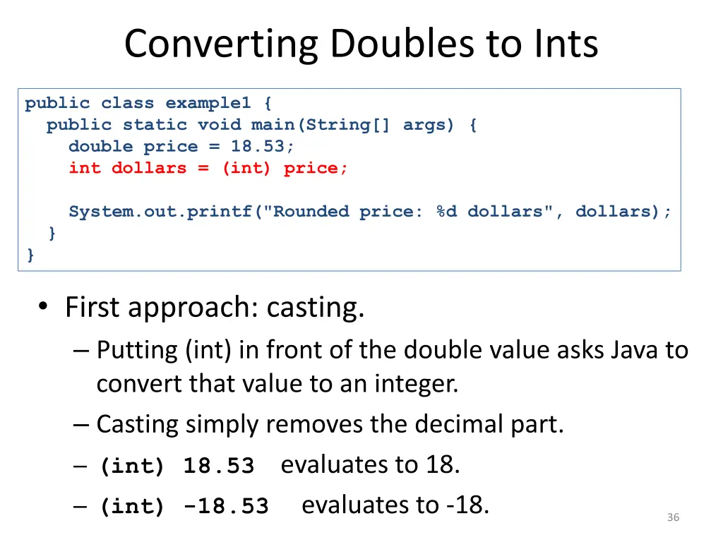 converting doubles to ints 2