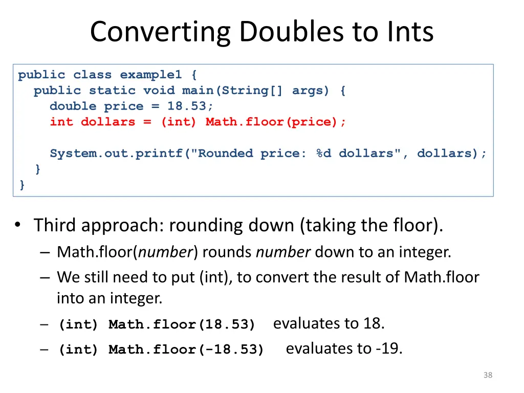 converting doubles to ints 4