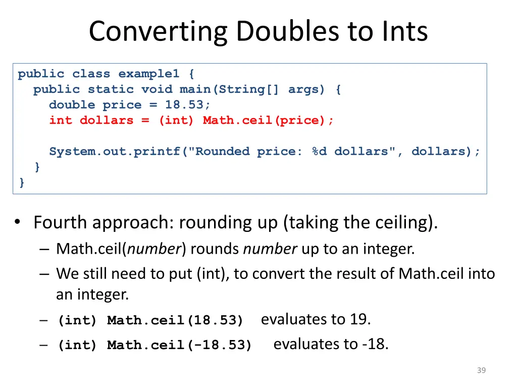 converting doubles to ints 5