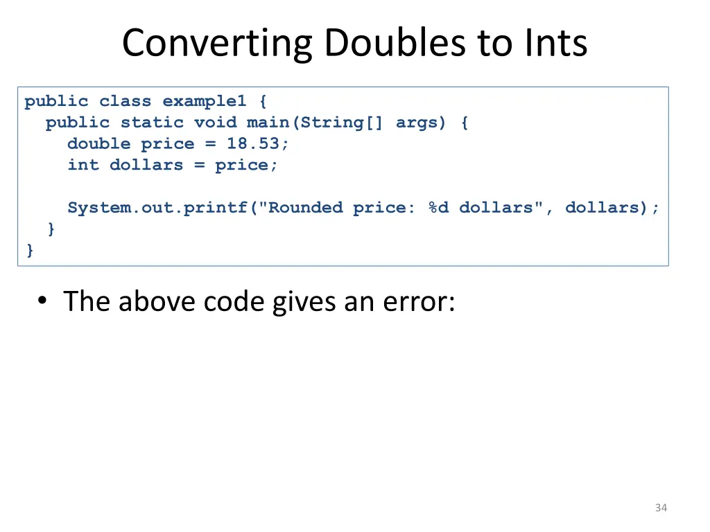 converting doubles to ints