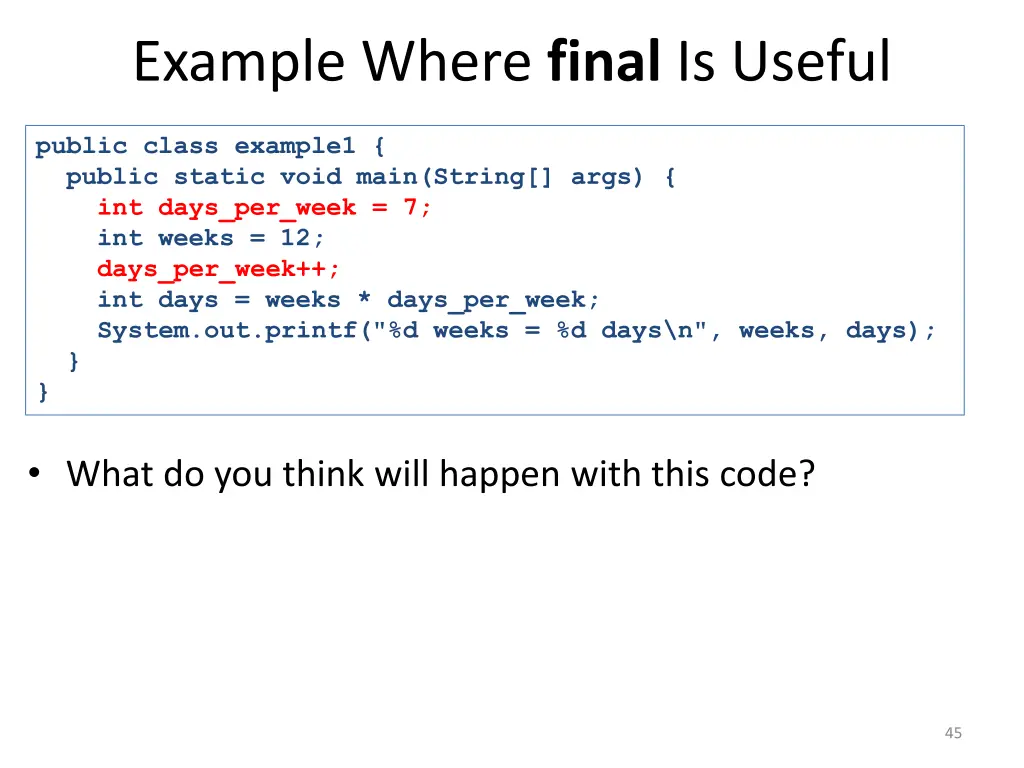 example where final is useful