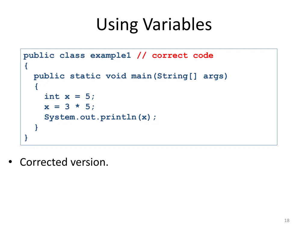 using variables 11