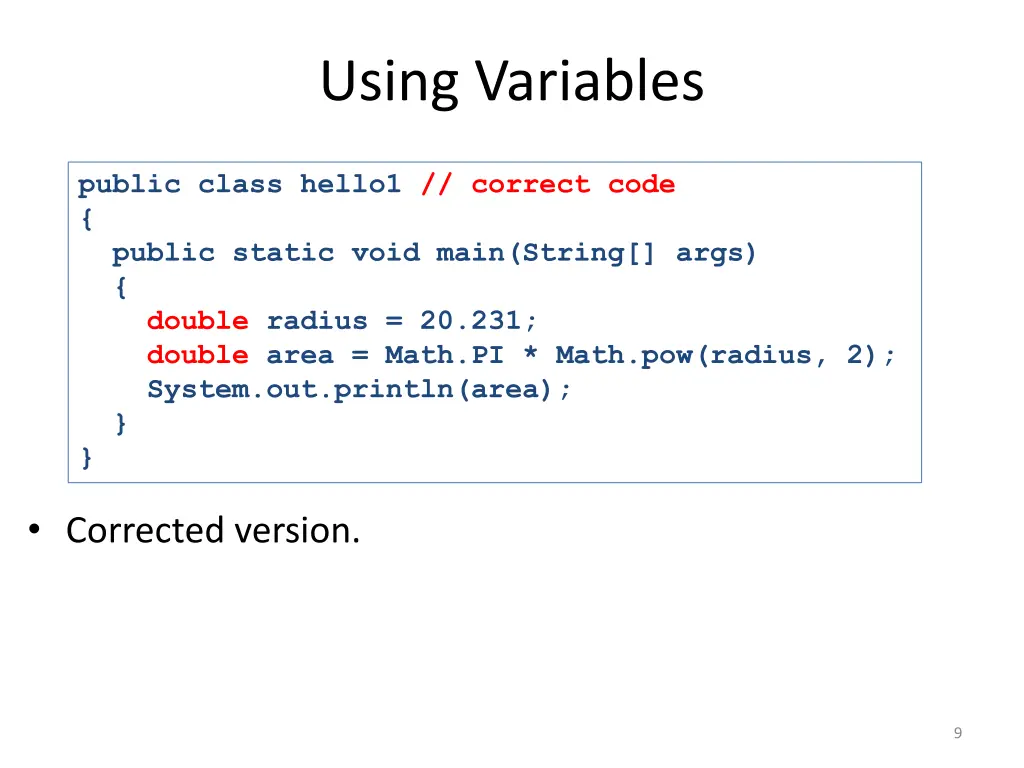 using variables 2