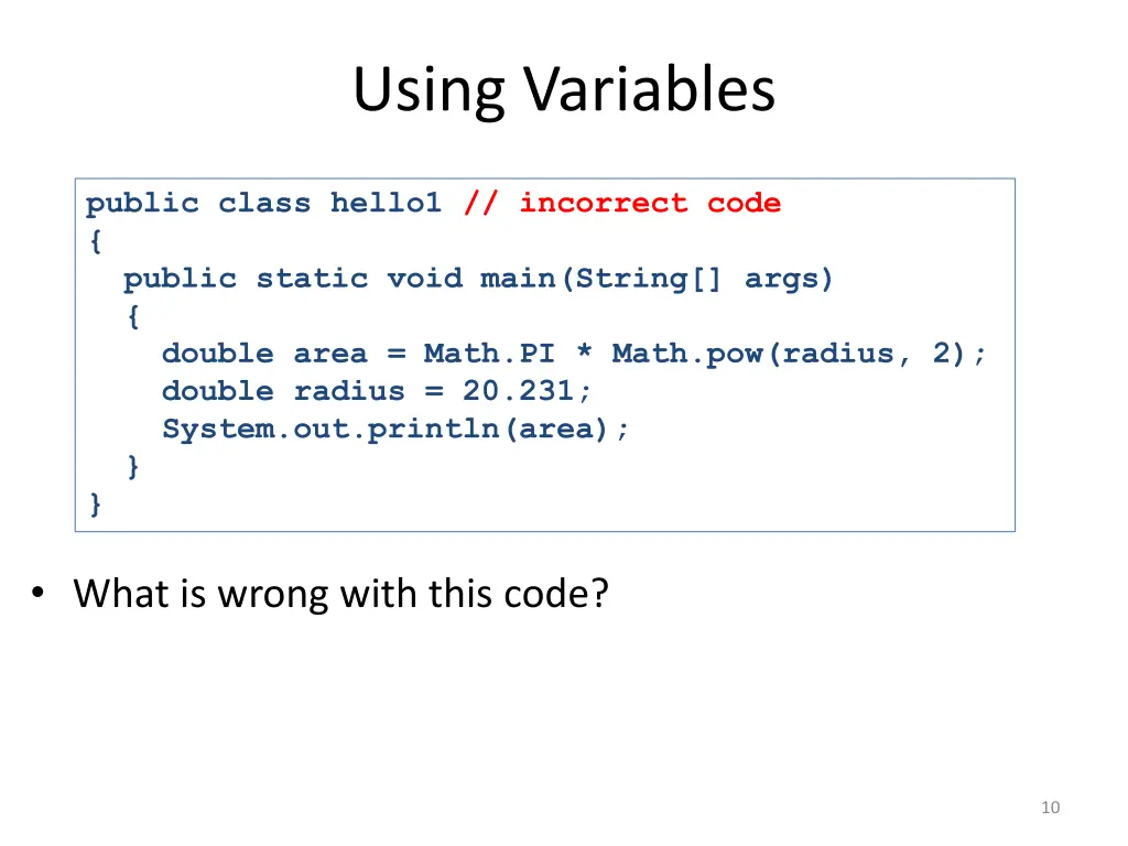 using variables 3