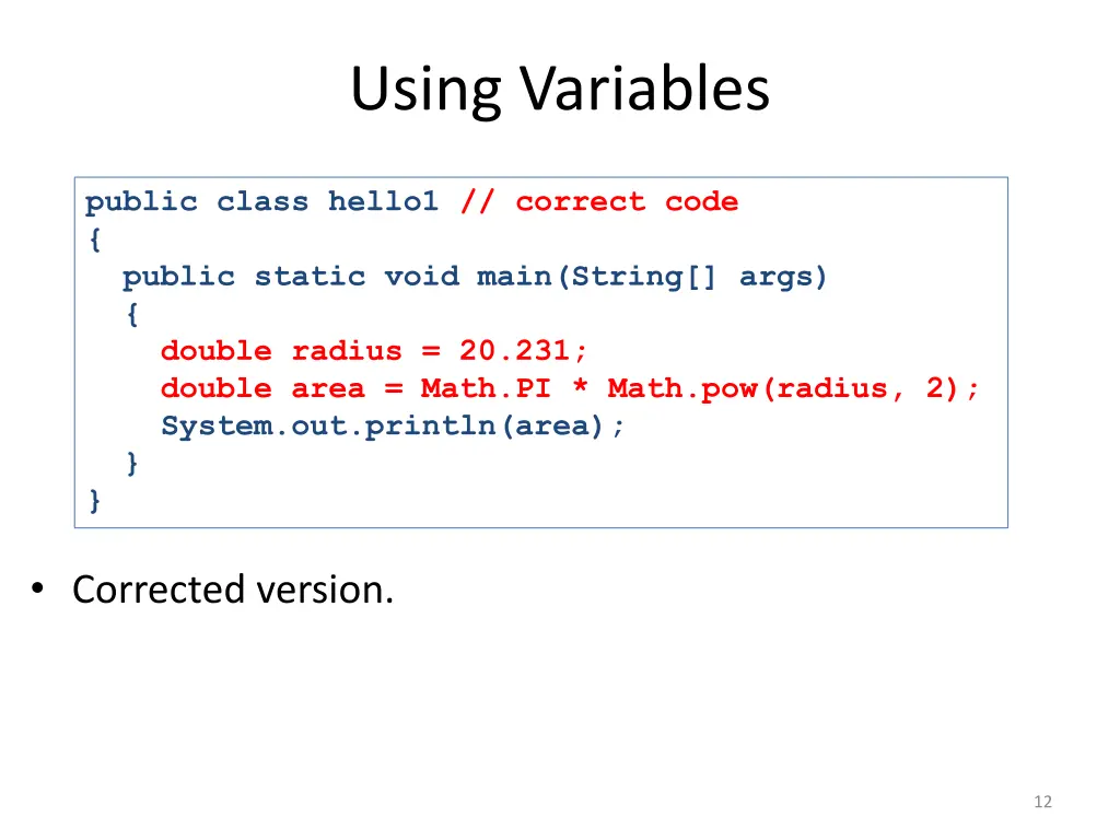 using variables 5