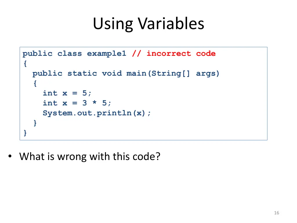 using variables 9