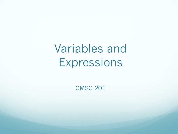 variables and expressions