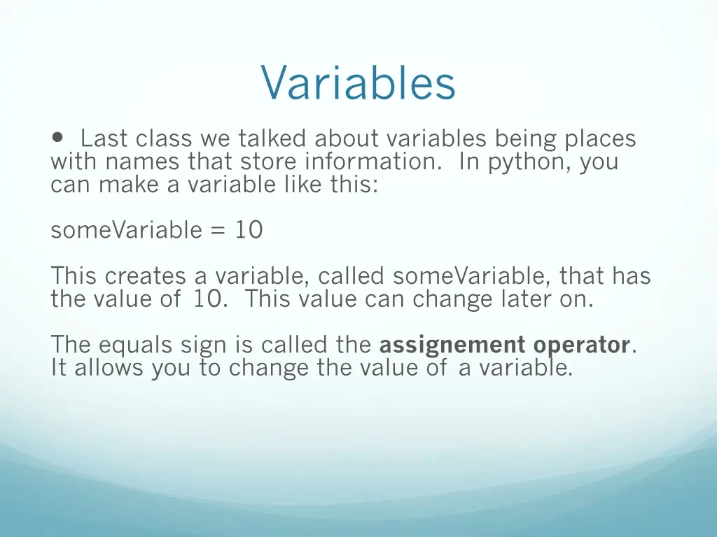 variables