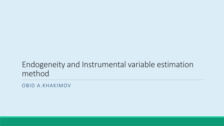 endogeneityand instrumental variable estimation