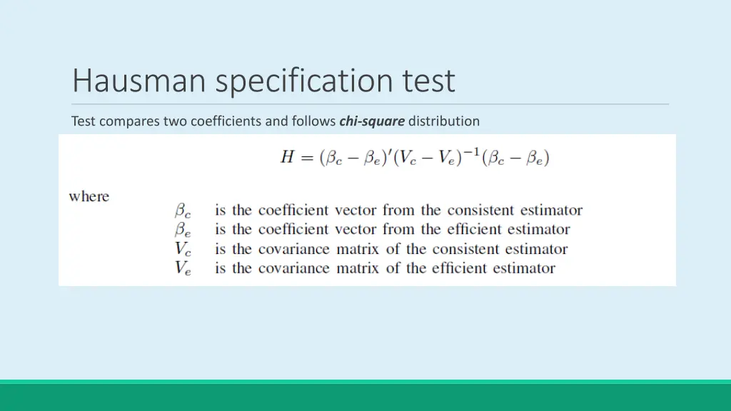 hausman specification test