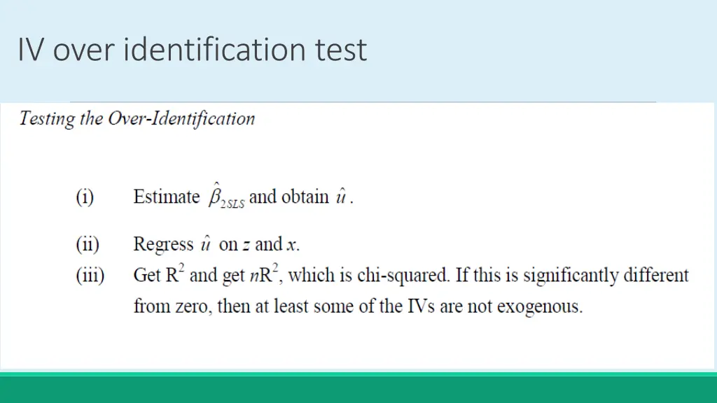 iv over identification test