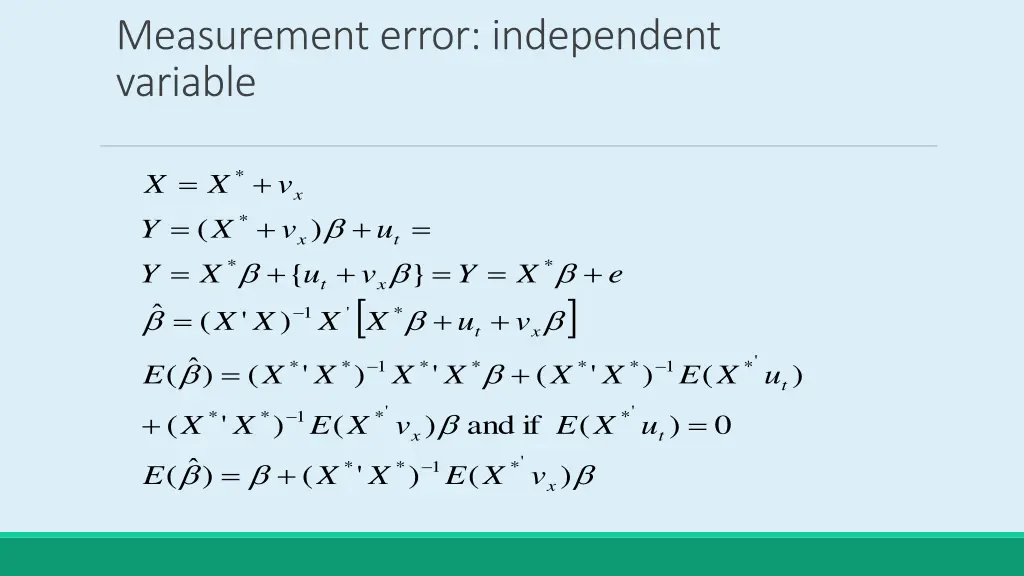 measurement error independent variable