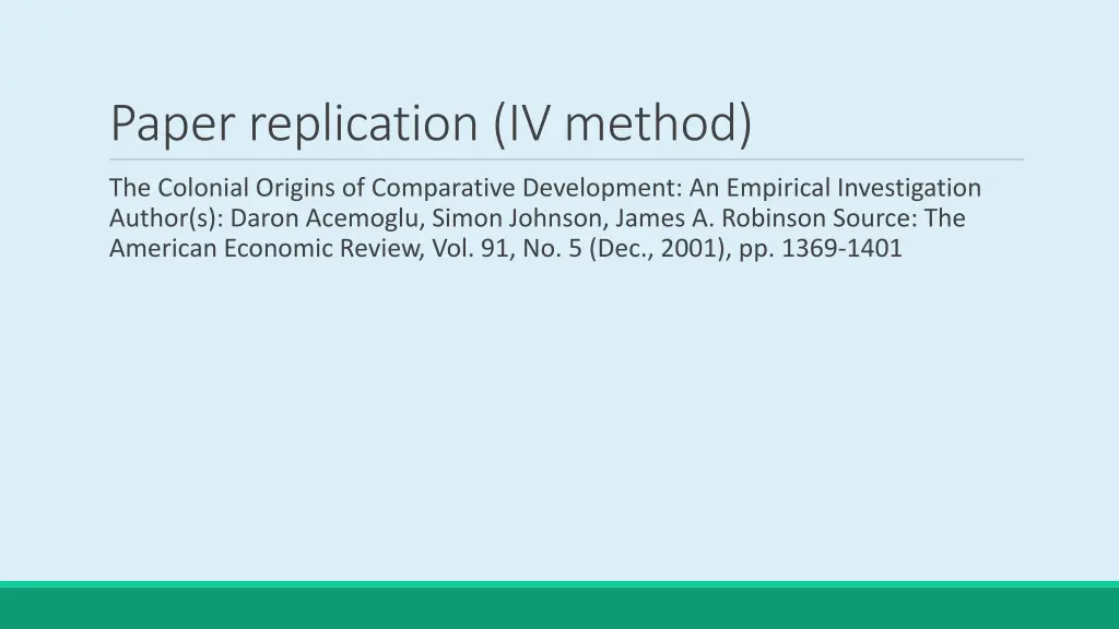 paper replication iv method