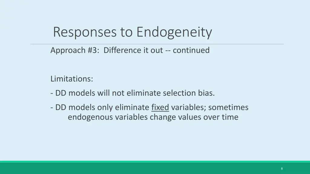 responses to endogeneity 1