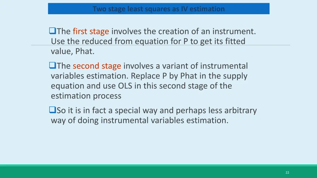 two stage least squares as iv estimation