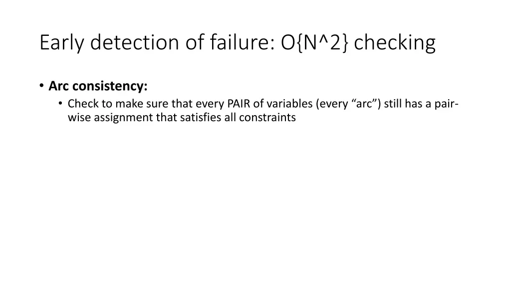 early detection of failure o n 2 checking