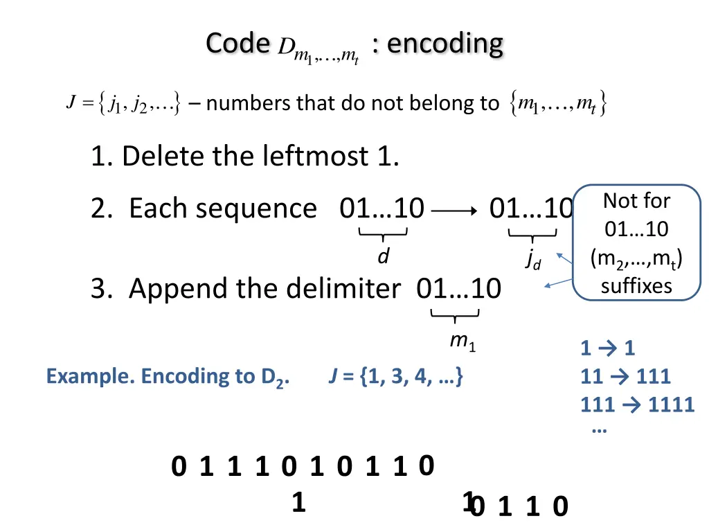 code encoding 1 t m m d