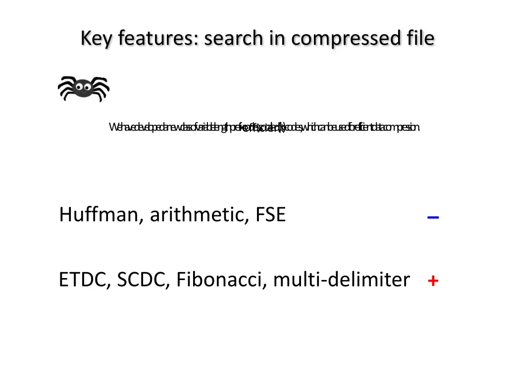 key features search in compressed file