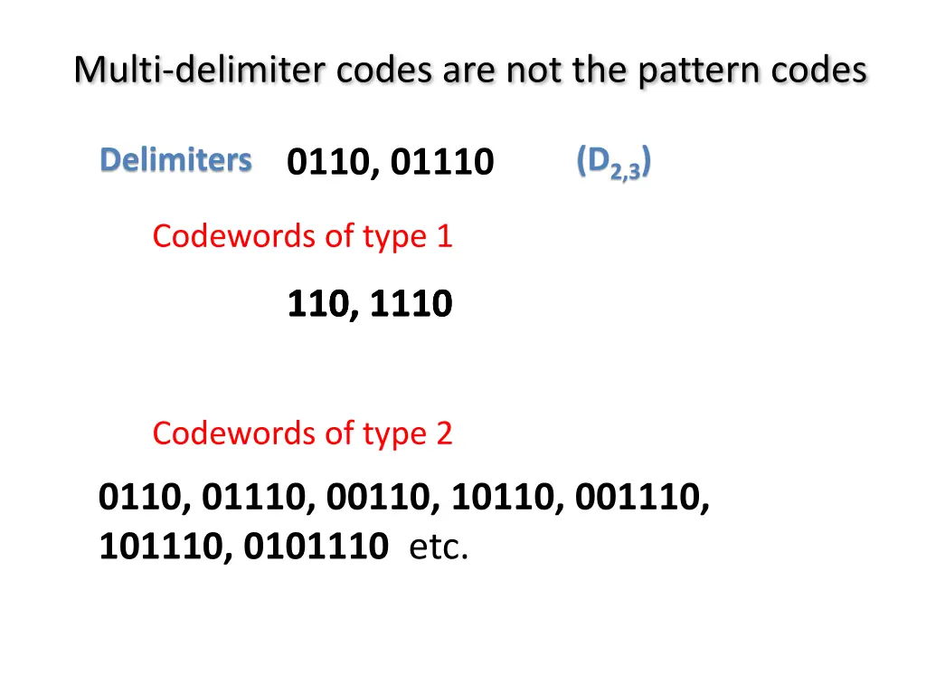 multi delimiter codes are not the pattern codes