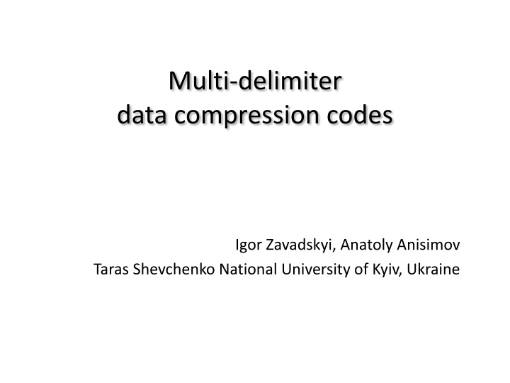 multi delimiter data compression codes