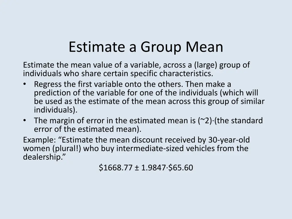 estimate a group mean