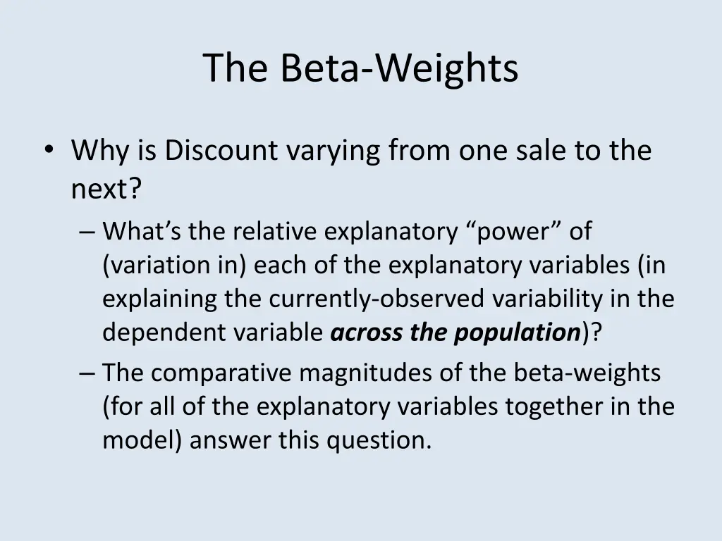 the beta weights