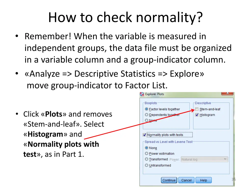 how to check normality remember when the variable 2