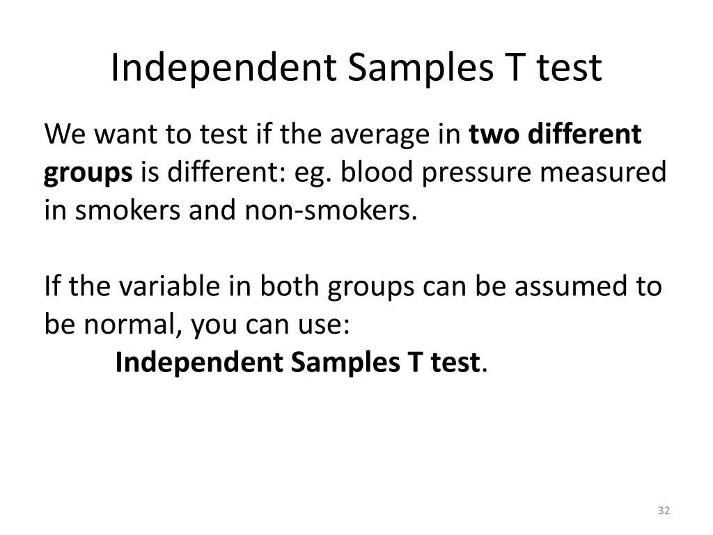 independent samples t test