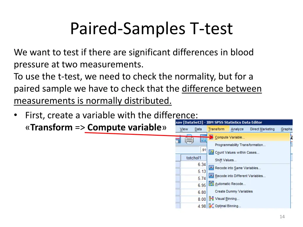 paired samples t test