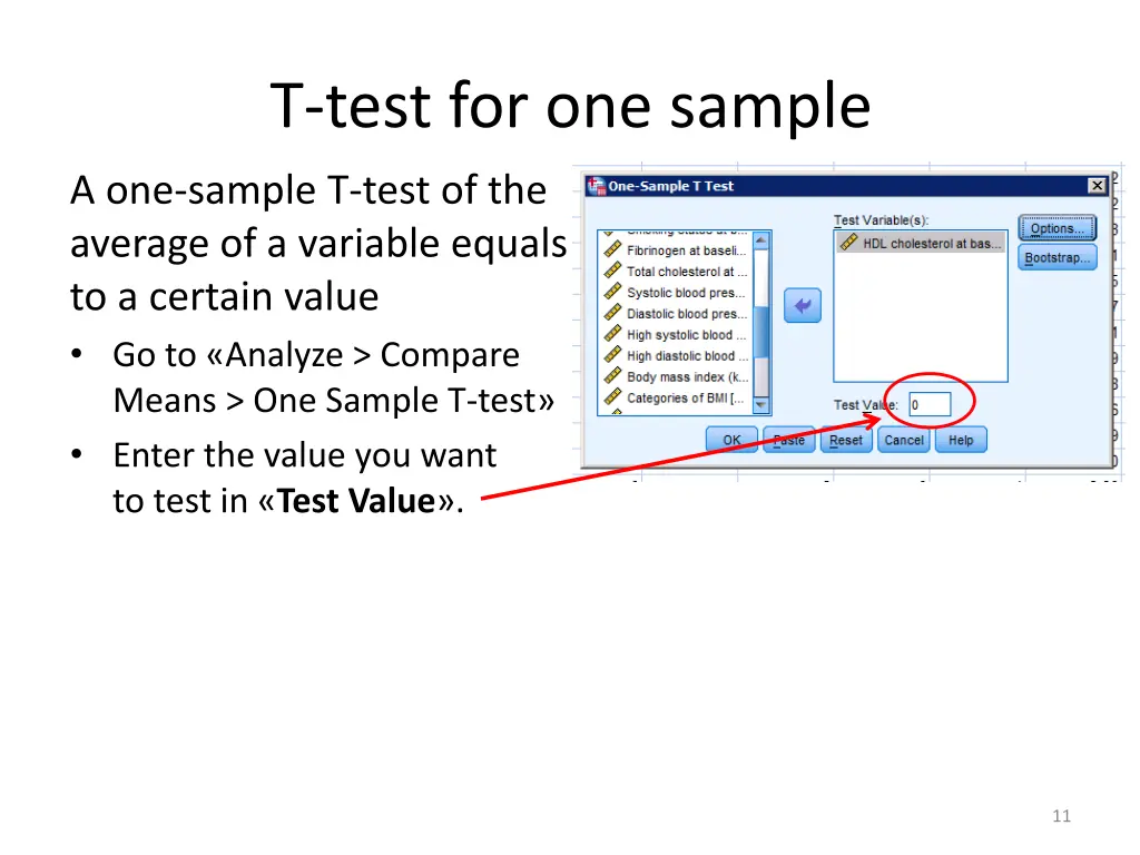 t test for one sample 1