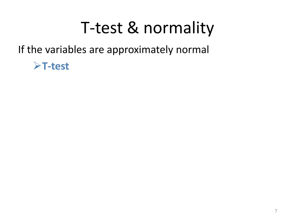 t test normality