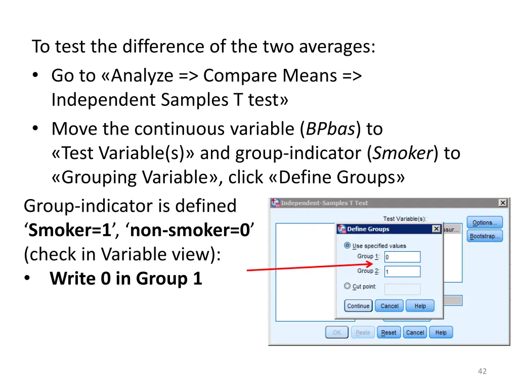 to test the difference of the two averages 3