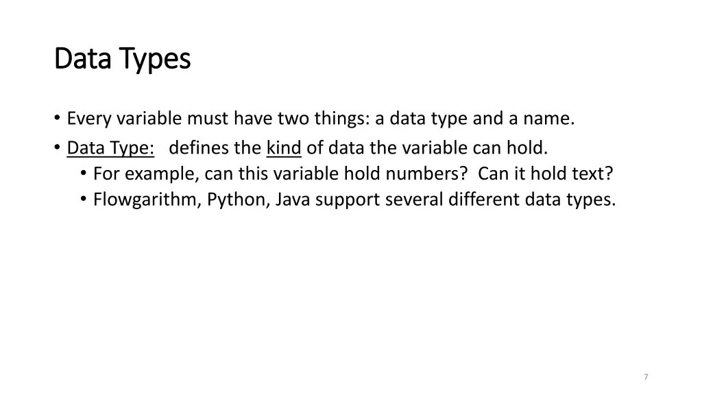 data types data types