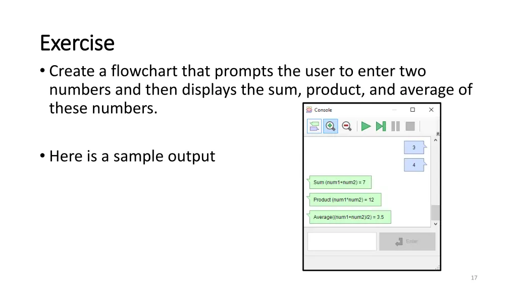 exercise exercise create a flowchart that prompts