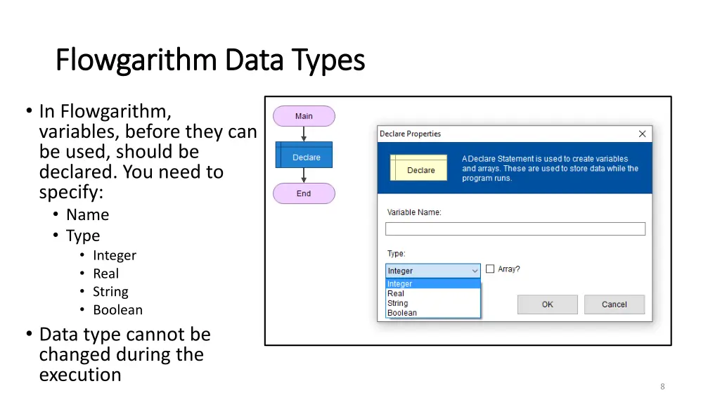 flowgarithm flowgarithm data types