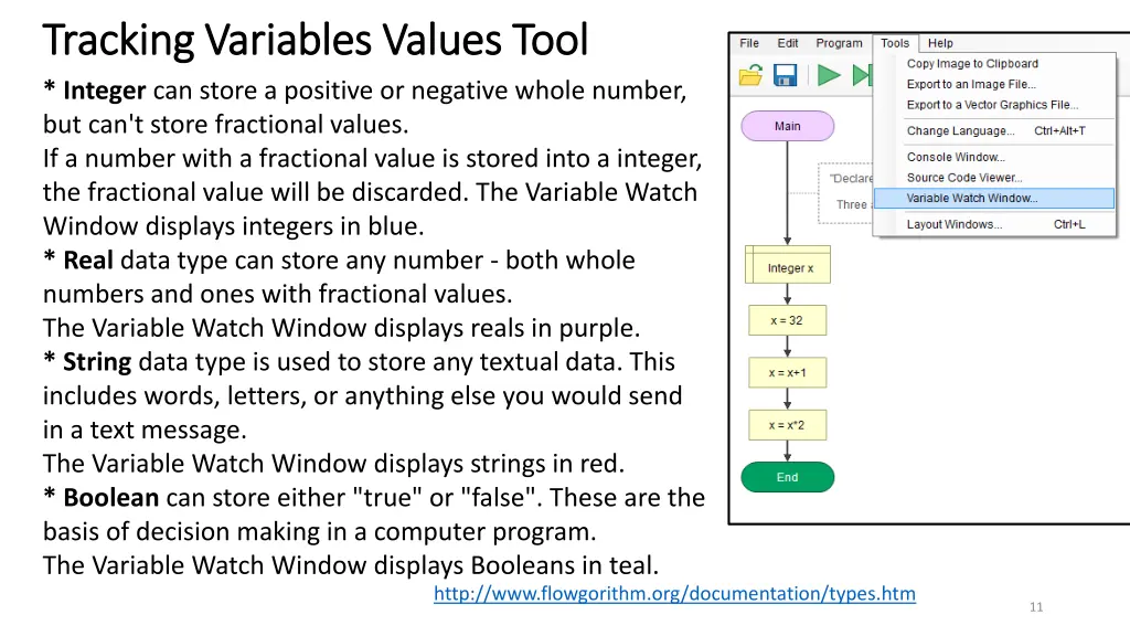 tracking variables values tool tracking variables