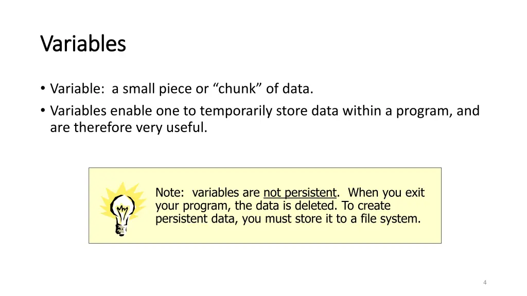 variables variables 1