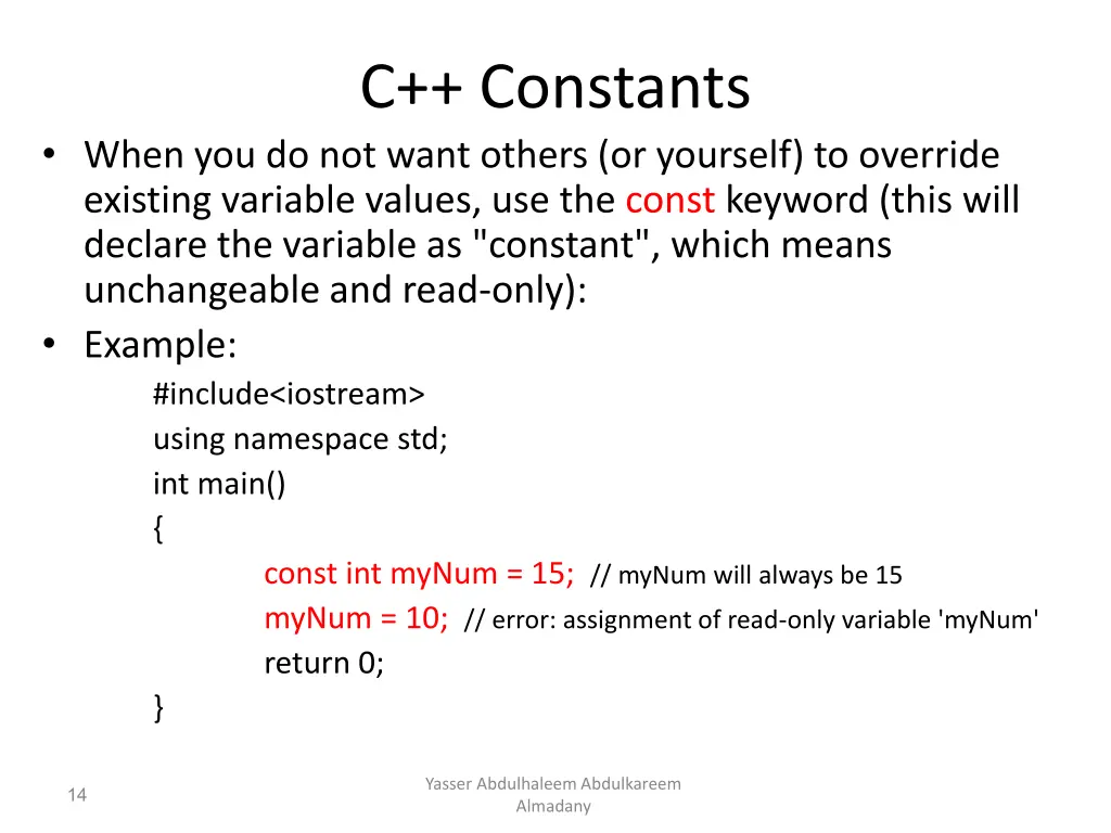 c constants