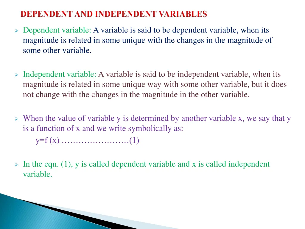 dependent variable a variable is said